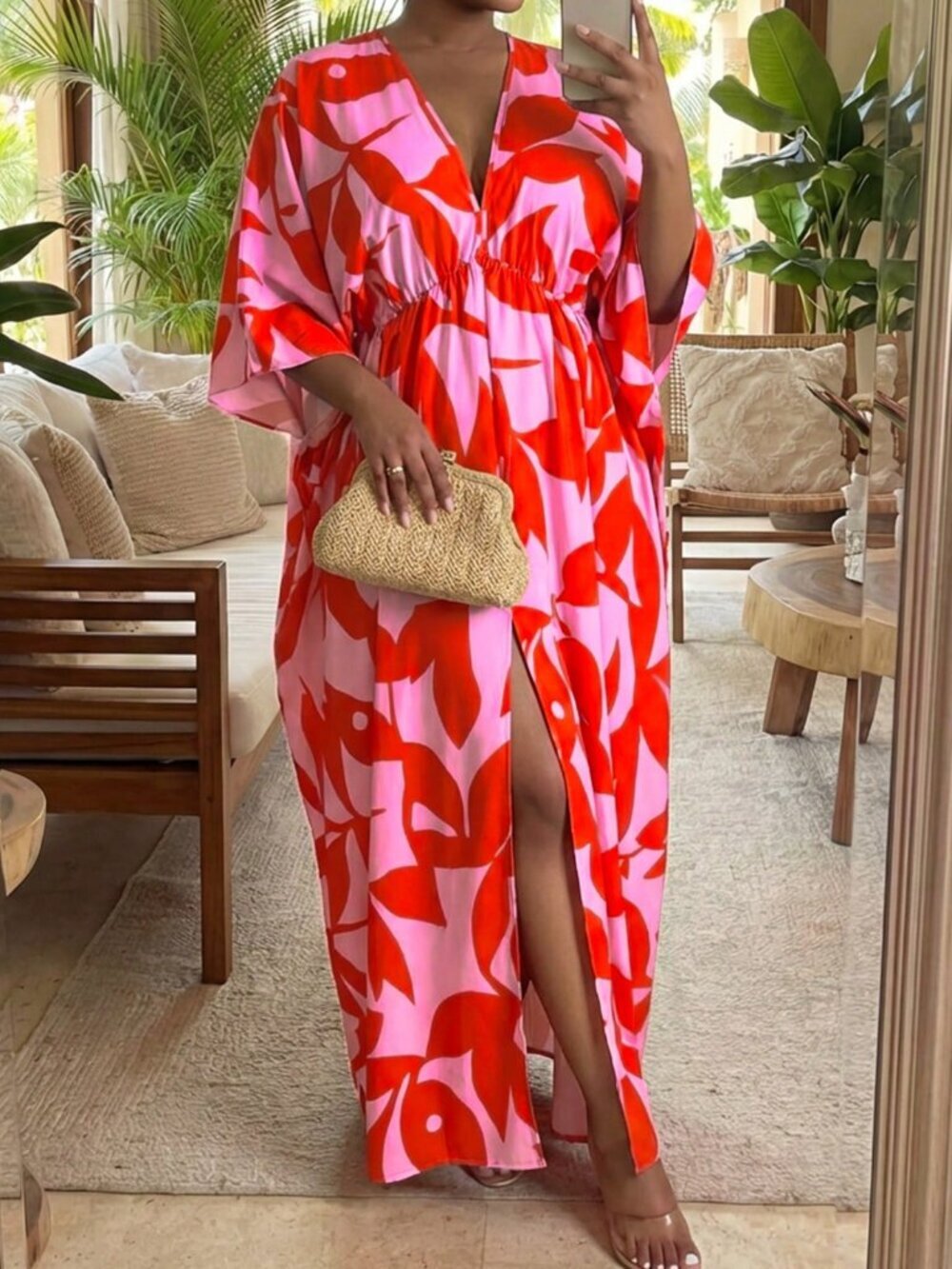 Multicolor Boho Women's Plus Size Floral Maxi Dress